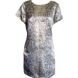 Sanctuary Metallic Snakeskin Print Mini Short Sleeve Dress Size M